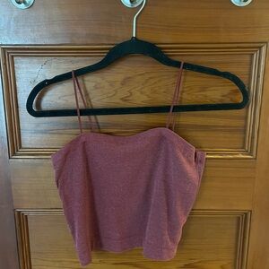 American Eagle Outfitters Maroon Crop Top